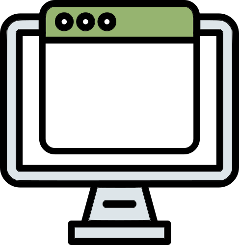 Icon of computer monitor with program